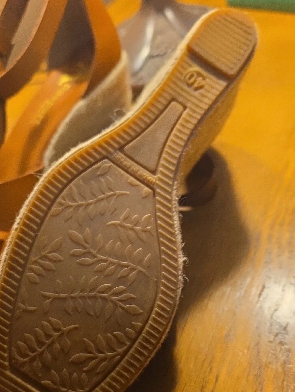 Paseart Suede Leather Esparille Wedge Shoes Made In Spain Size 40  (7.5 uS)